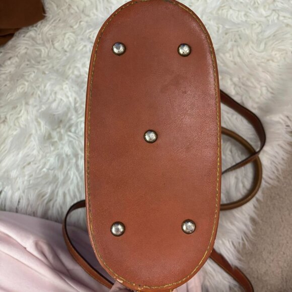 Vintage Dooney & Bourke Black & Tan Dome Satchel Crossbody - Picture 8 of 8